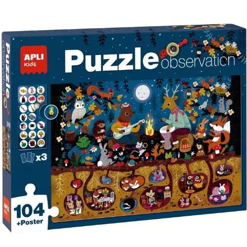 APLI KIDS ZOEKPUZZEL BOSDIEREN  104ST