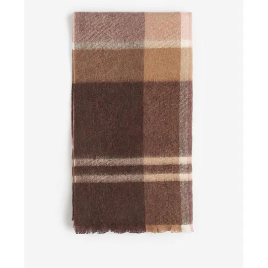 Barbour Rosefield Tartan Scarf Chocolate Tartan