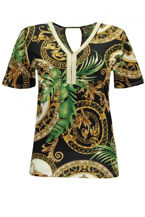 Batida shirt met barokprint