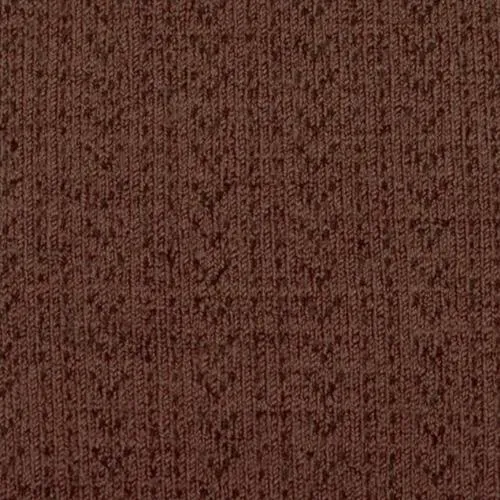 COLLEGIEN ADELE  CHAUSSETTES HAUTES LAINE MERINOS MAILLE AJOUREE CHOCOLAT AU LAIT | KNIEKOUSEN