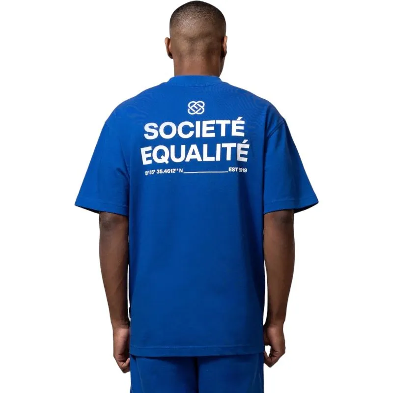 EQUALITE  SOCIETE OVERSIZED TEE  BLAUW