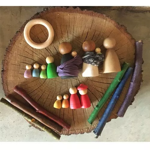 grapat houten nins® poppetjes baby's in een kom (6st)
