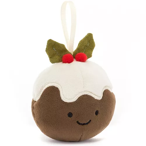 jellycat festive folly kersthanger kerstgebak - 7 cm