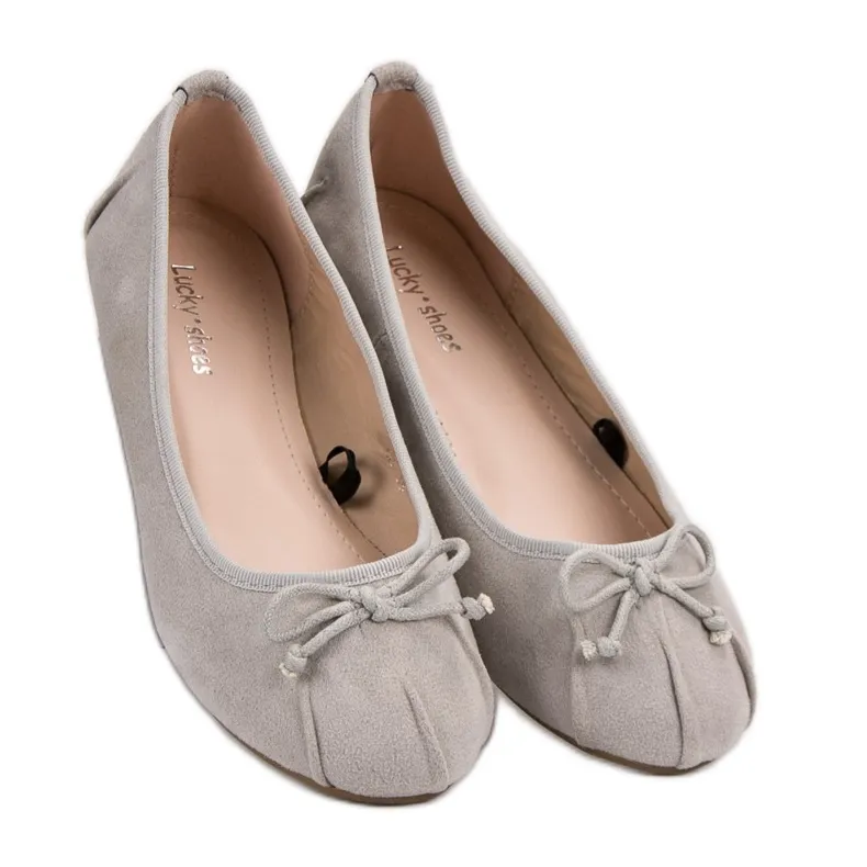 Lucky Shoes Grijze gebonden ballerina's grijs