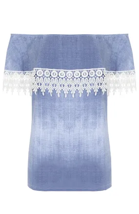 Off Shoulder Denim Top