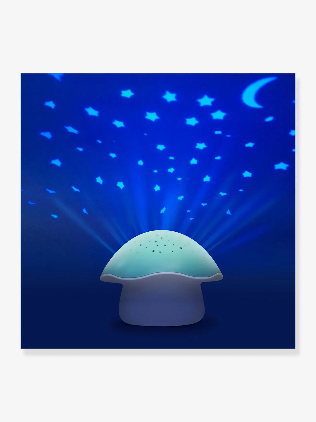 PABOBO  MUZIKAAL NACHTLAMPJE EN STERRENPROJECTOR PABOBO PADDENSTOEL  BLAUW
