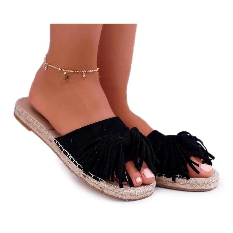 PV1 Zwarte Boho Vices 8458 damesslippers