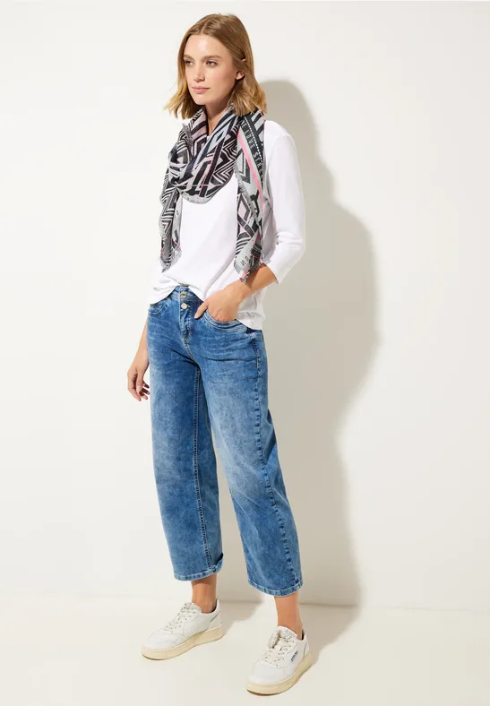 STREET ONE HALSDOEK MET IKATPRINT VAN JACQUARD