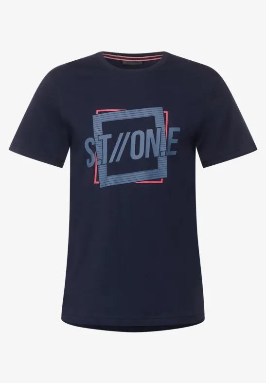 STREET ONE MEN TSHIRT MET LOGOPRINT