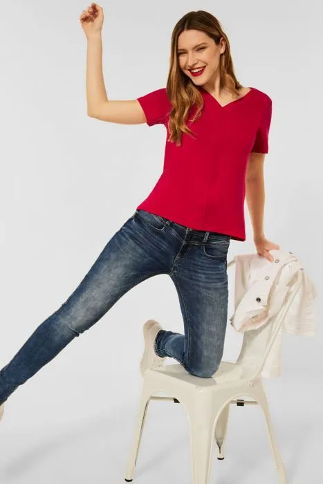 Street One shirt met sierbies