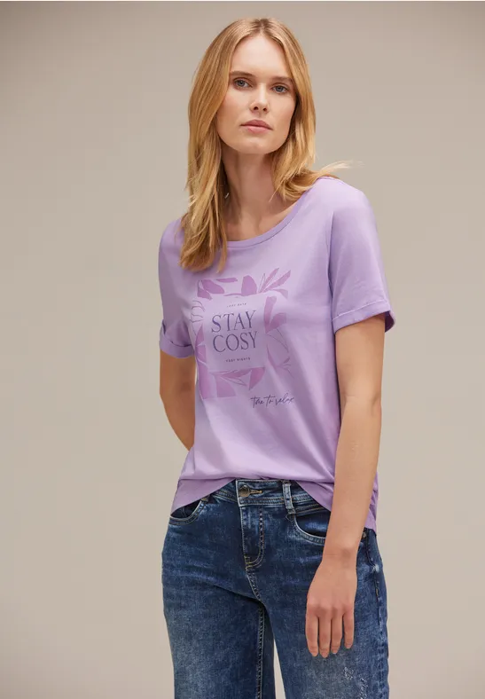 Street One T-shirt met siersteentjes