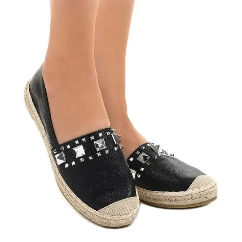 ZWARTE ESPADRILLES MET LX206 NOPPEN